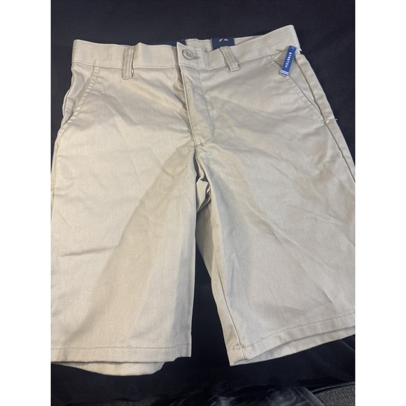 Boys Size 10 Husky Flat Front Khaki Shorts By Nautica School Uniform Approved NW - Picture 1 of 7